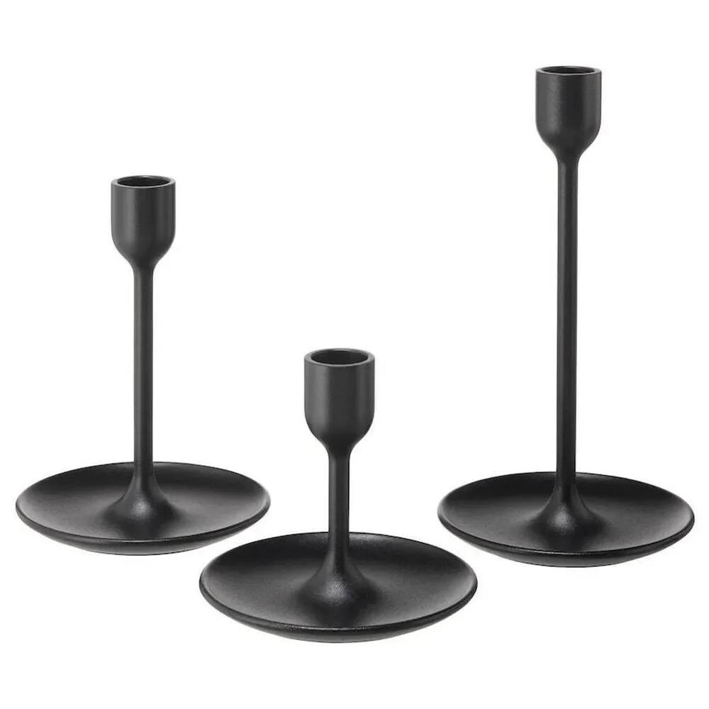 IKEA Fulltalig Candlestick Holder Set of 3 NEW Black Metal 403.421.34